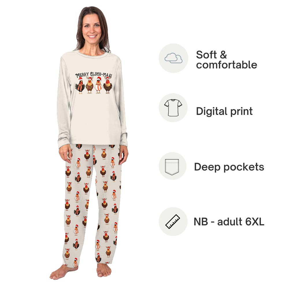 Merry Cluck Mas Christmas Chicken Dog Pajamas Matching Family