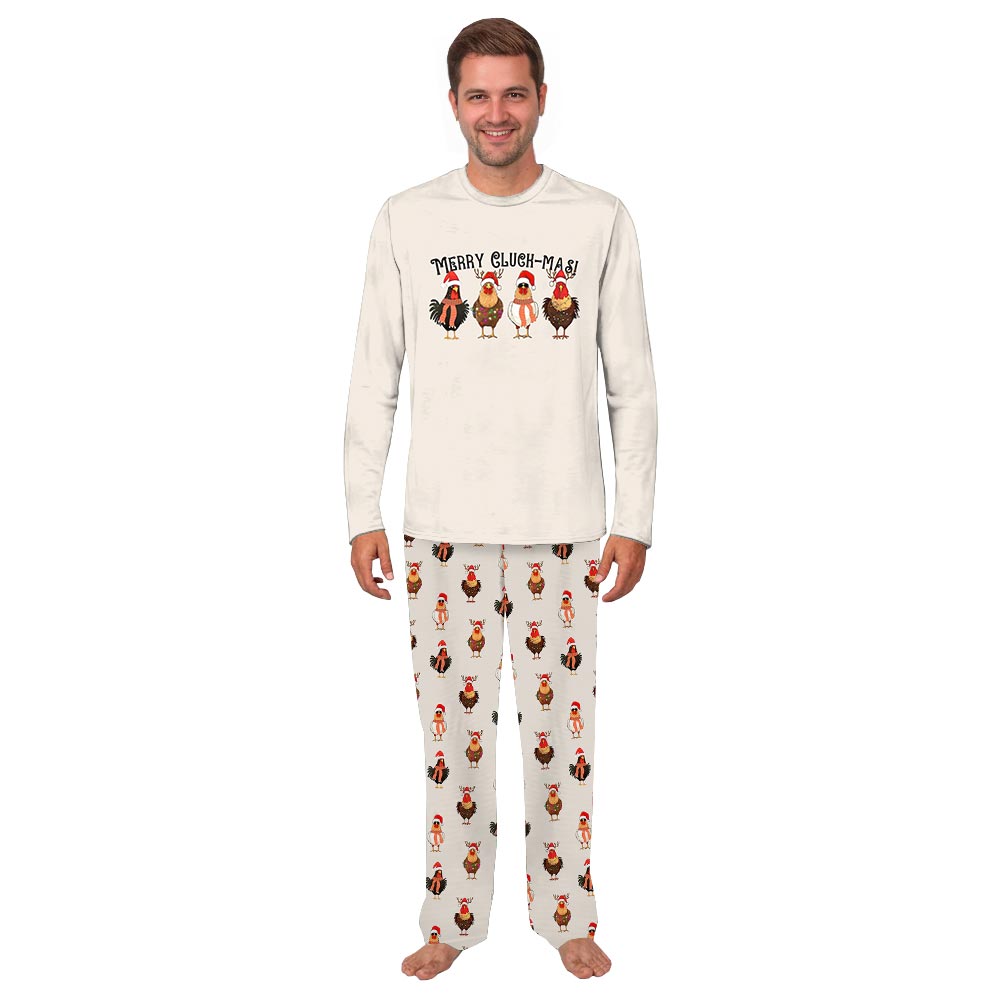 Merry Cluck Mas Christmas Chicken Dog Pajamas Matching Family