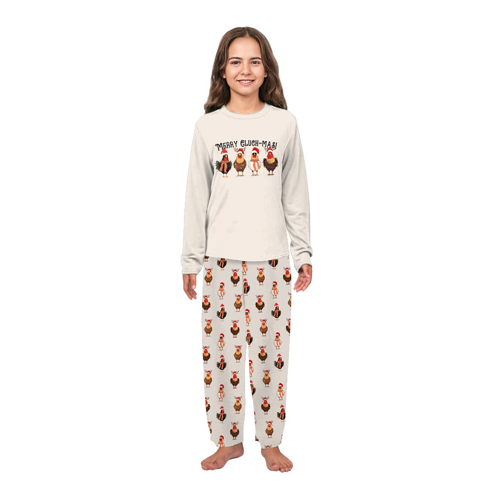 Merry Cluck Mas Christmas Chicken Dog Pajamas Matching Family