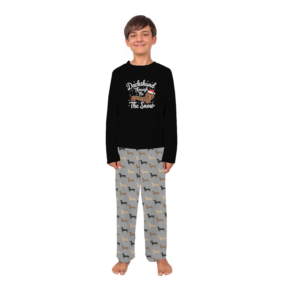 Dachshund Through The Snow Matching Christmas Pajamas