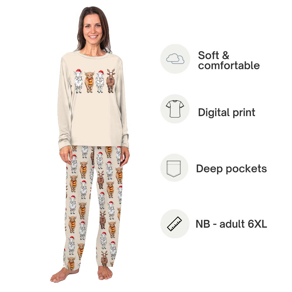 Adorable Highland Cow Matching Pjs For Family And Dog Adorable Highland Cow Matching Pjs For Family And Dog