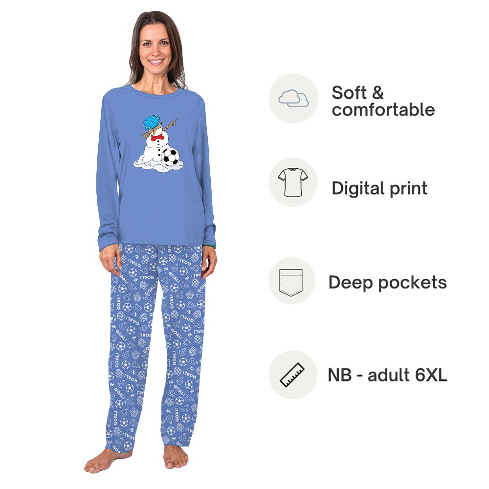 Funny Soccer Snowman Matching Pj Sets For Christmas