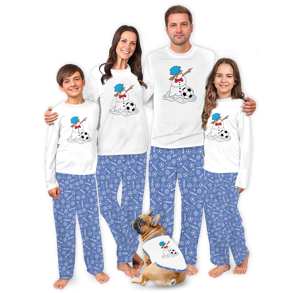 Funny Soccer Snowman Matching Pj Sets For Christmas