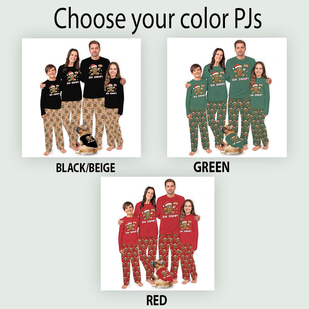 Oh Snap Gingerbread Football Cute Matching Christmas Pajamas