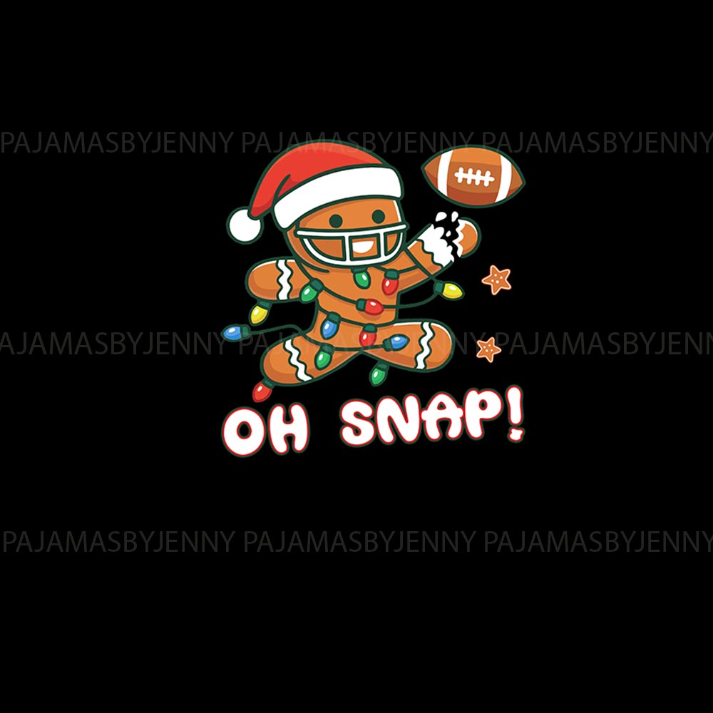 Oh Snap Gingerbread Football Cute Matching Christmas Pajamas