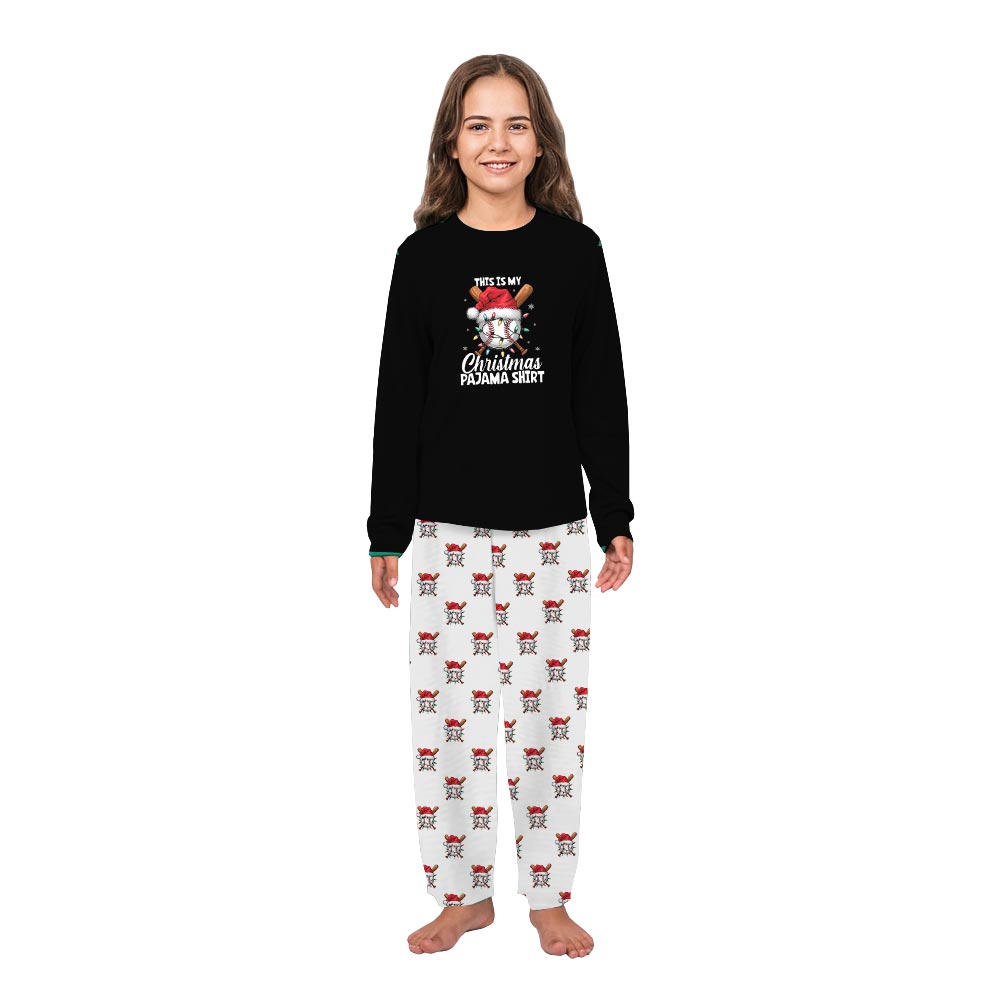Baseball This is My Christmas Pajama Shirt Matching Family Jammies