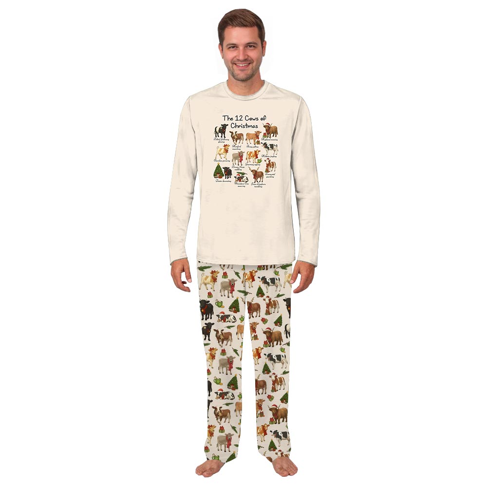 The Twelve Cows of Christmas Matching Pjs For Family And Dog The Twelve Cows of Christmas Matching Pjs For Family And Dog