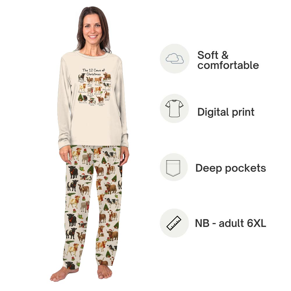 The Twelve Cows of Christmas Matching Pjs For Family And Dog The Twelve Cows of Christmas Matching Pjs For Family And Dog