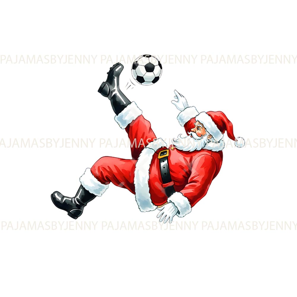 Christmas Soccer Santa Player Holiday Family Matching Pajamas