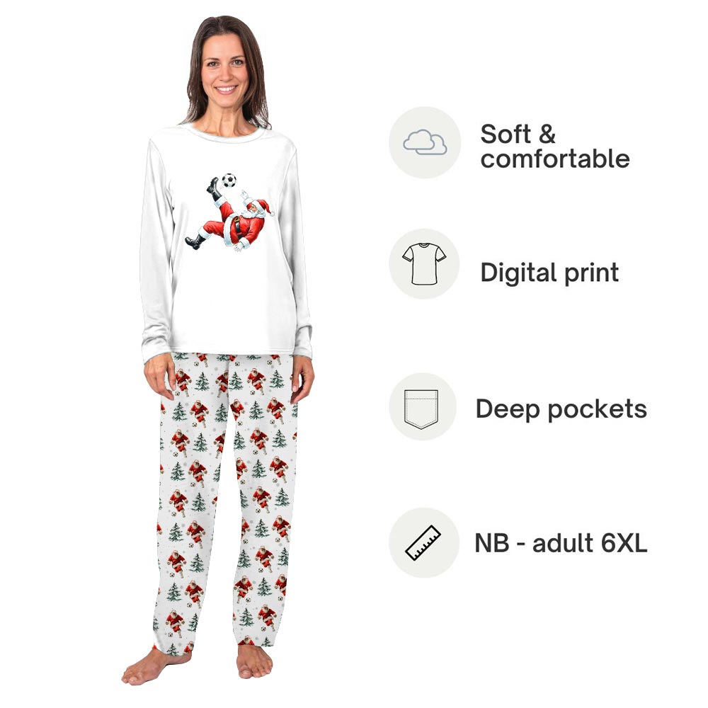 Christmas Soccer Santa Player Holiday Family Matching Pajamas
