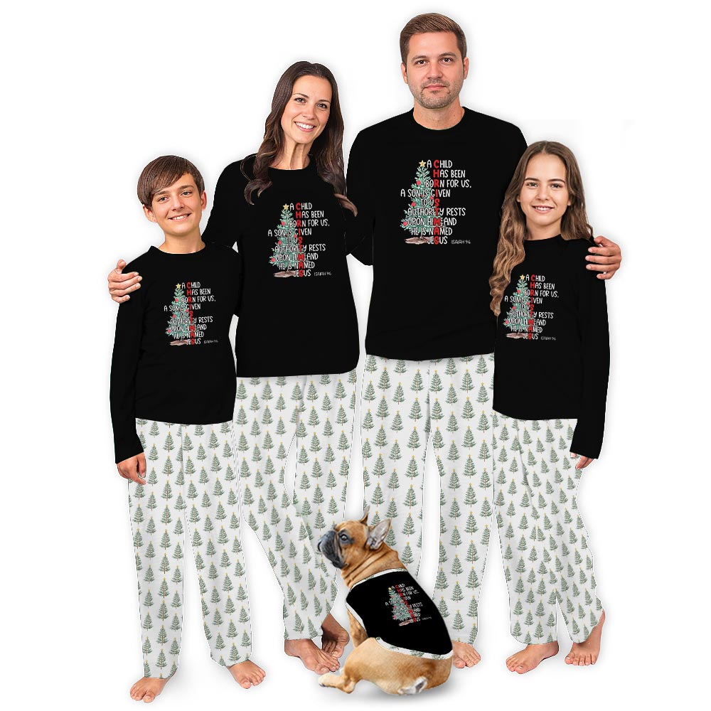 Jesus Christian Matching Christmas Pajamas Long Sleeve