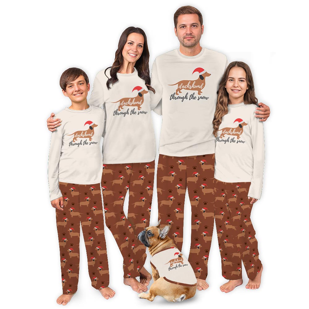 Cute Dachshund Through The Snow Matching Pj Sets Christmas Cute Dachshund Through The Snow Matching Pj Sets Christmas
