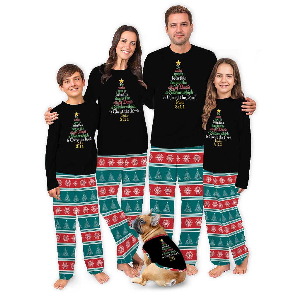 Christian Matching Family Christmas Pajamas And Dog