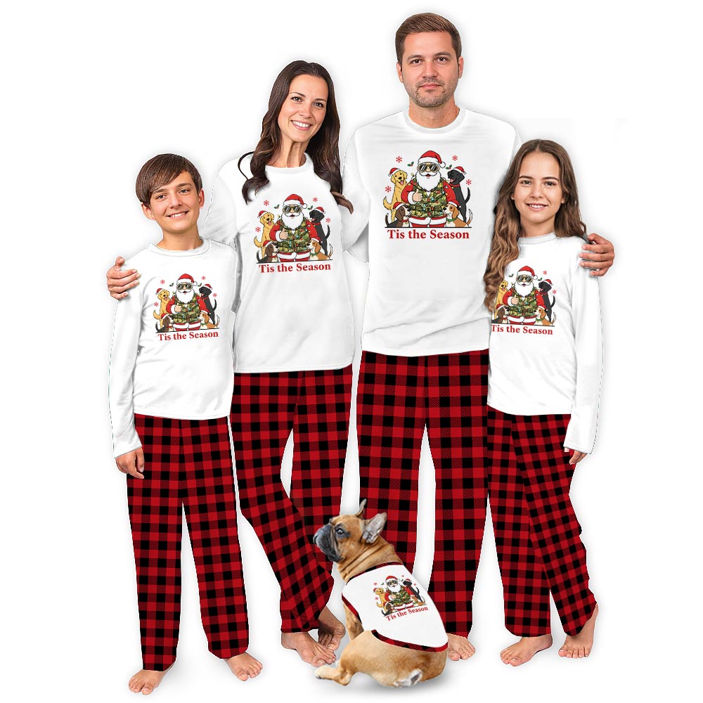 Santa Camouflage Christmas Pajamas Matching Family