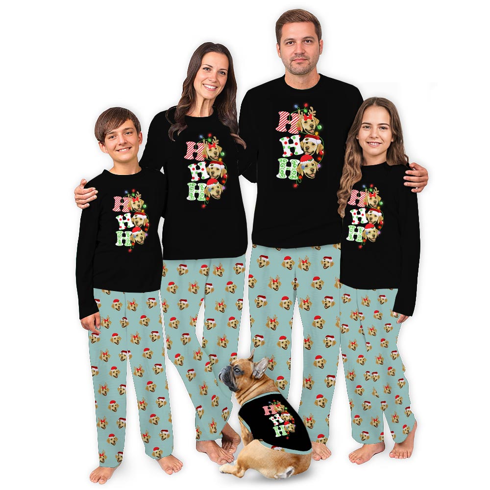 Golden Retriever Ho Ho Ho Christmas Holiday Family Pajamas