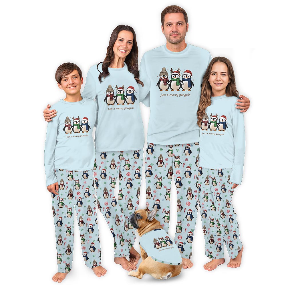 Cute Just A Merry Penguin Saying Family Christmas Pajamas Cute Just A Merry Penguin Saying Family Christmas Pajamas