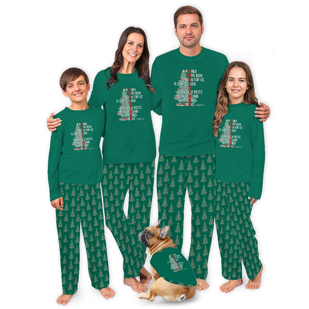 Jesus Christian Matching Christmas Pajamas Long Sleeve