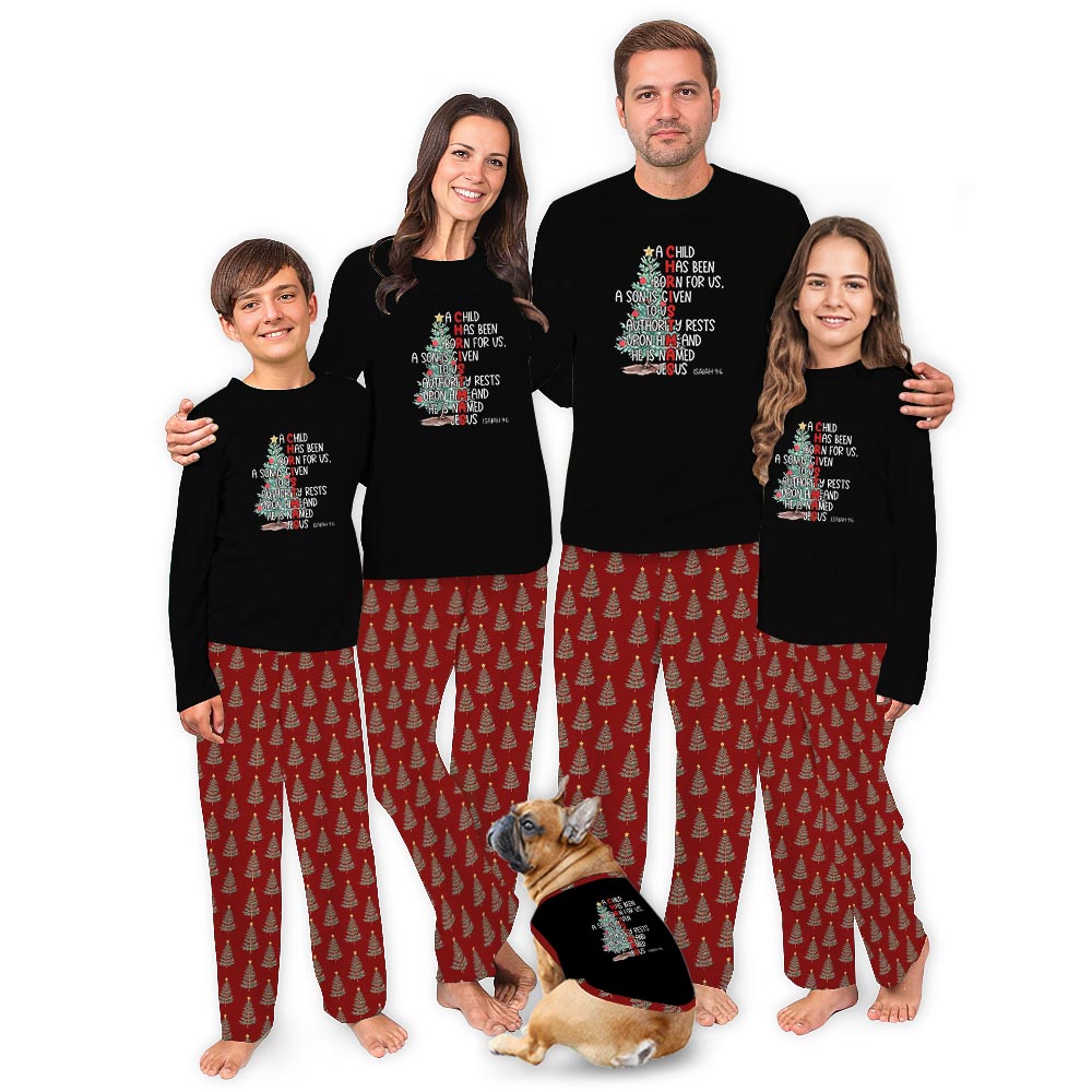 Jesus Christian Matching Christmas Pajamas Long Sleeve