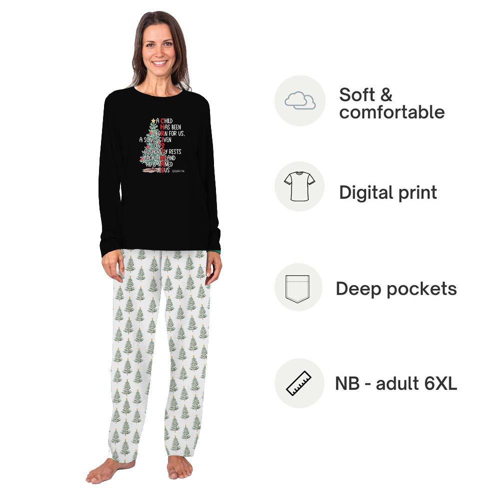 Jesus Christian Matching Christmas Pajamas Long Sleeve
