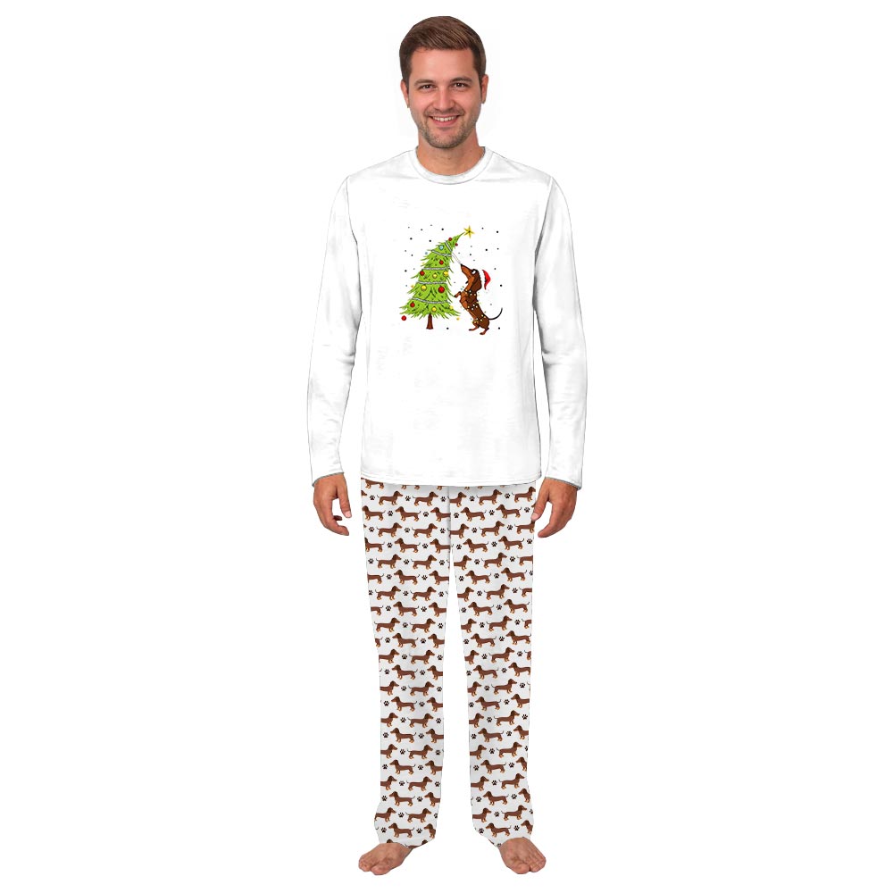 Dachshund and Christmas Tree Matching Pajamas For The Whole Family Dachshund and Christmas Tree Matching Pajamas For The Whole Family