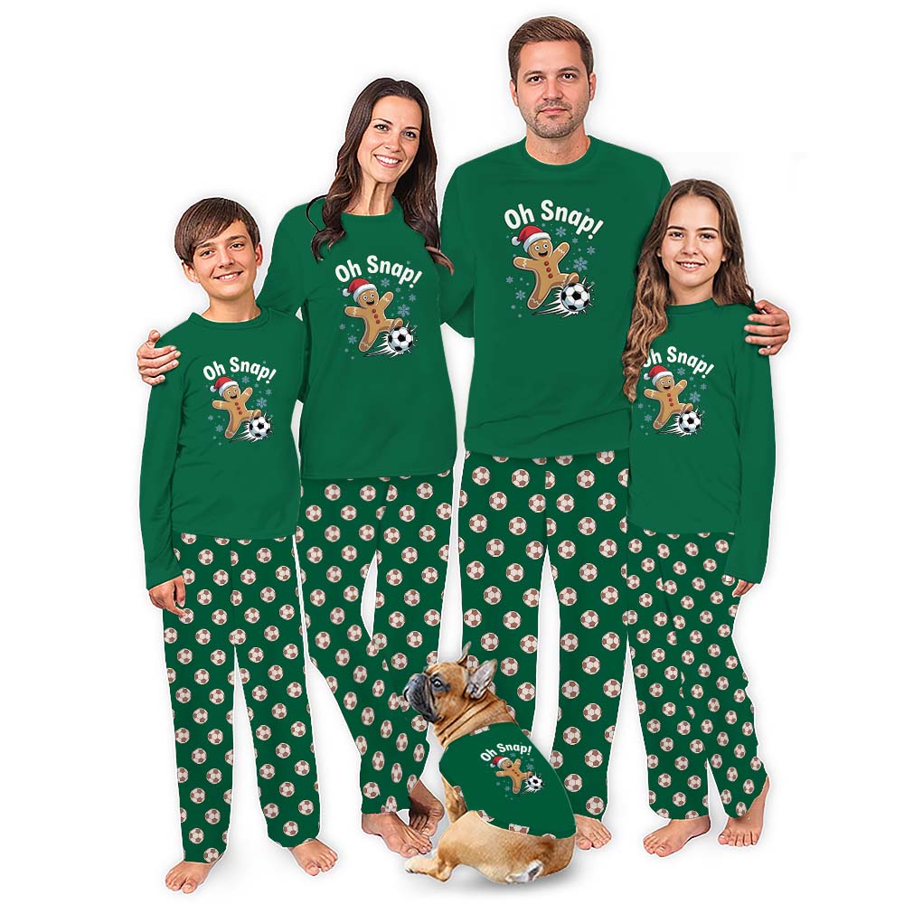 Funny Christmas Pajamas For Adults And Kids With Soccer Gingerbread Man Funny Christmas Pajamas For Adults And Kids With Soccer Gingerbread Man
