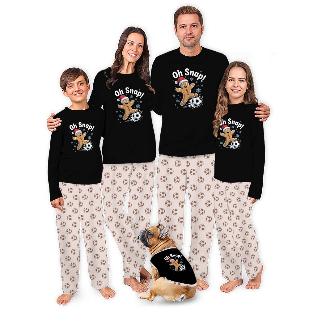 Funny Christmas Pajamas For Adults And Kids With Soccer Gingerbread Man Funny Christmas Pajamas For Adults And Kids With Soccer Gingerbread Man