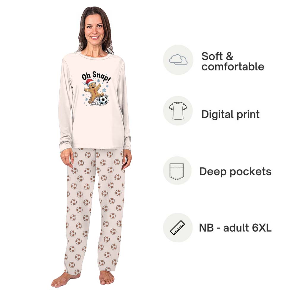 Funny Christmas Pajamas For Adults And Kids With Soccer Gingerbread Man Funny Christmas Pajamas For Adults And Kids With Soccer Gingerbread Man