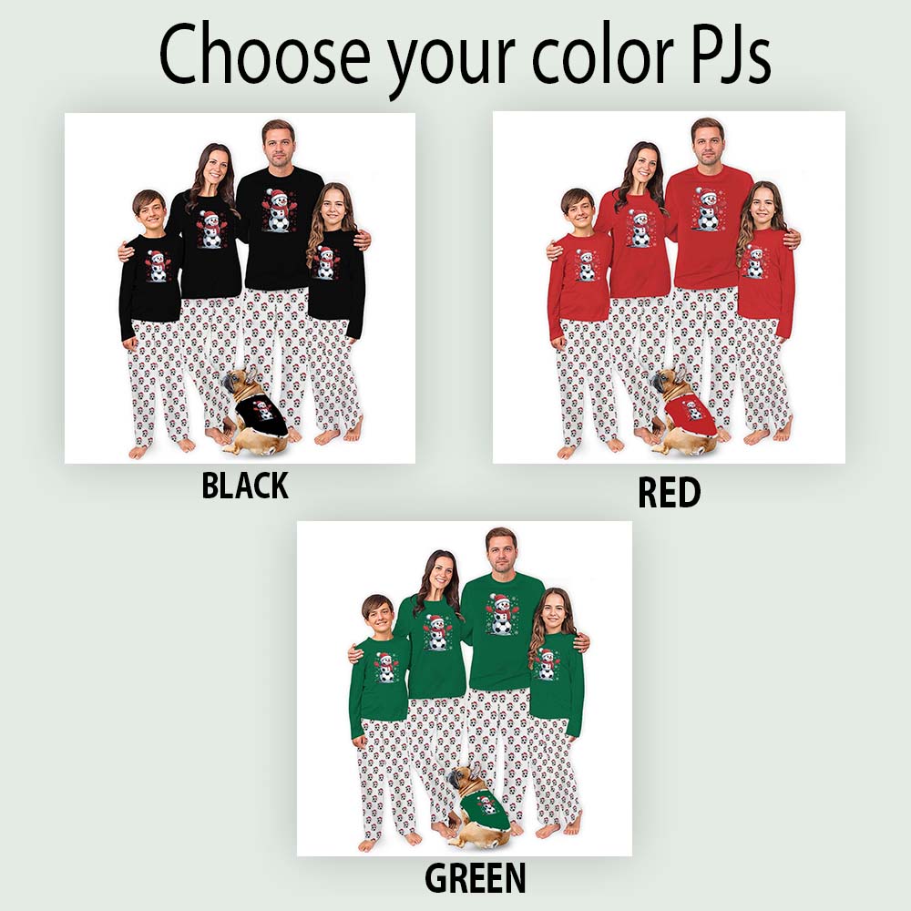 Plus Size Cute Christmas Family Pajamas With Soccer Snowman Plus Size Cute Christmas Family Pajamas With Soccer Snowman