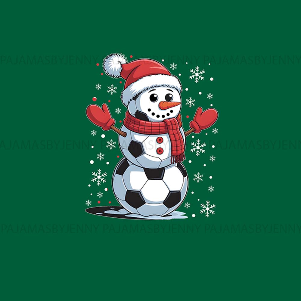 Plus Size Cute Christmas Family Pajamas With Soccer Snowman Plus Size Cute Christmas Family Pajamas With Soccer Snowman
