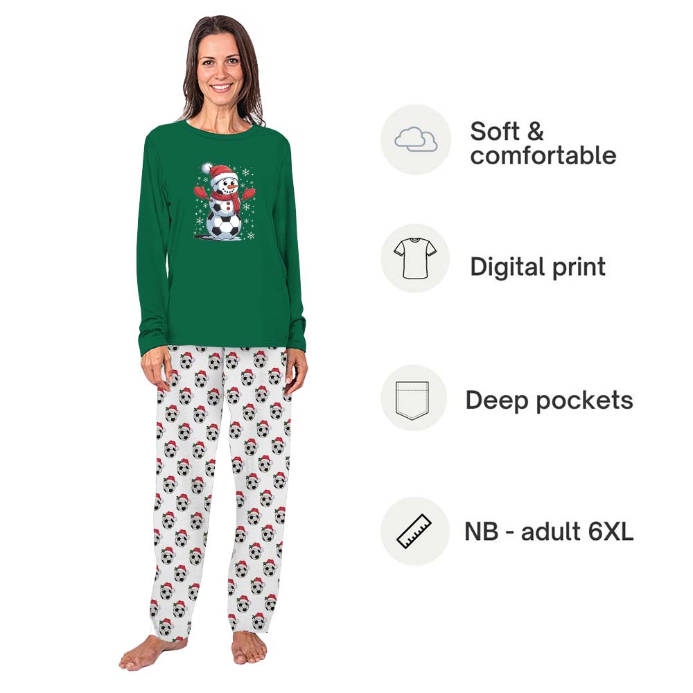 Plus Size Cute Christmas Family Pajamas With Soccer Snowman Plus Size Cute Christmas Family Pajamas With Soccer Snowman