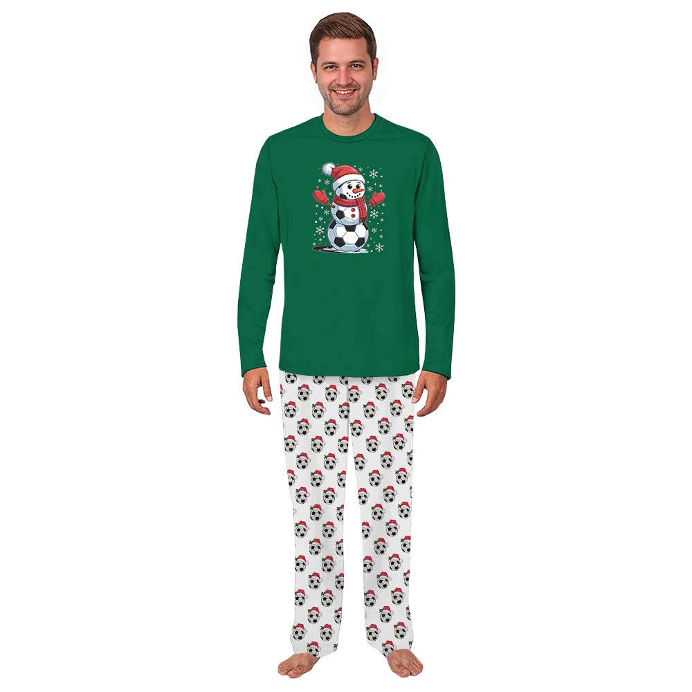 Plus Size Cute Christmas Family Pajamas With Soccer Snowman Plus Size Cute Christmas Family Pajamas With Soccer Snowman