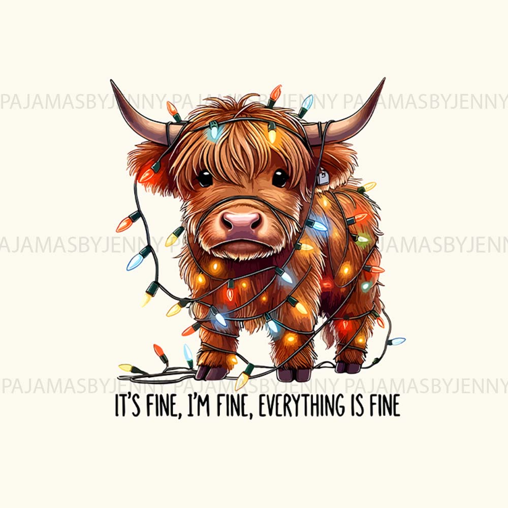 Cute Baby Highland Cow Family Long Sleeve Christmas Pajamas