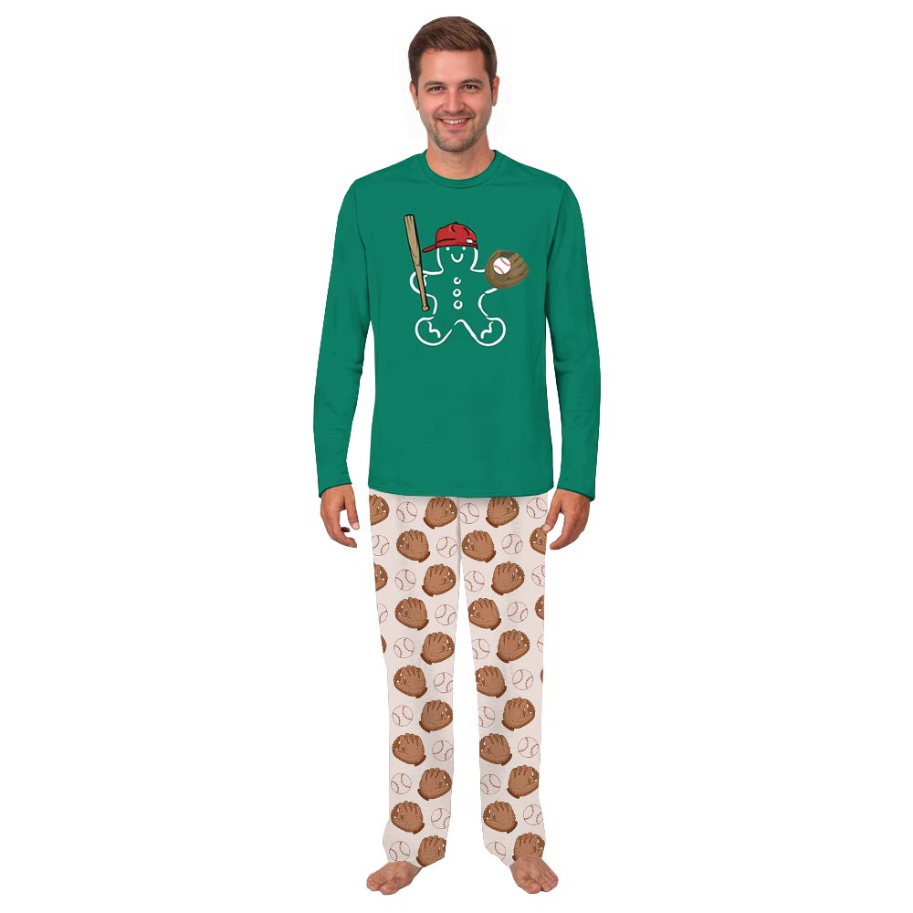 Cute Gingerbread Playing Baseball Matching Family PJ Sets Cute Gingerbread Playing Baseball Matching Family PJ Sets