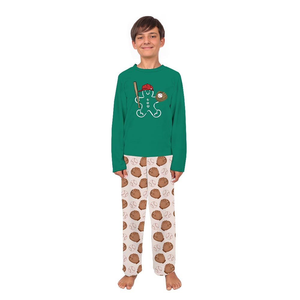 Cute Gingerbread Playing Baseball Matching Family PJ Sets Cute Gingerbread Playing Baseball Matching Family PJ Sets