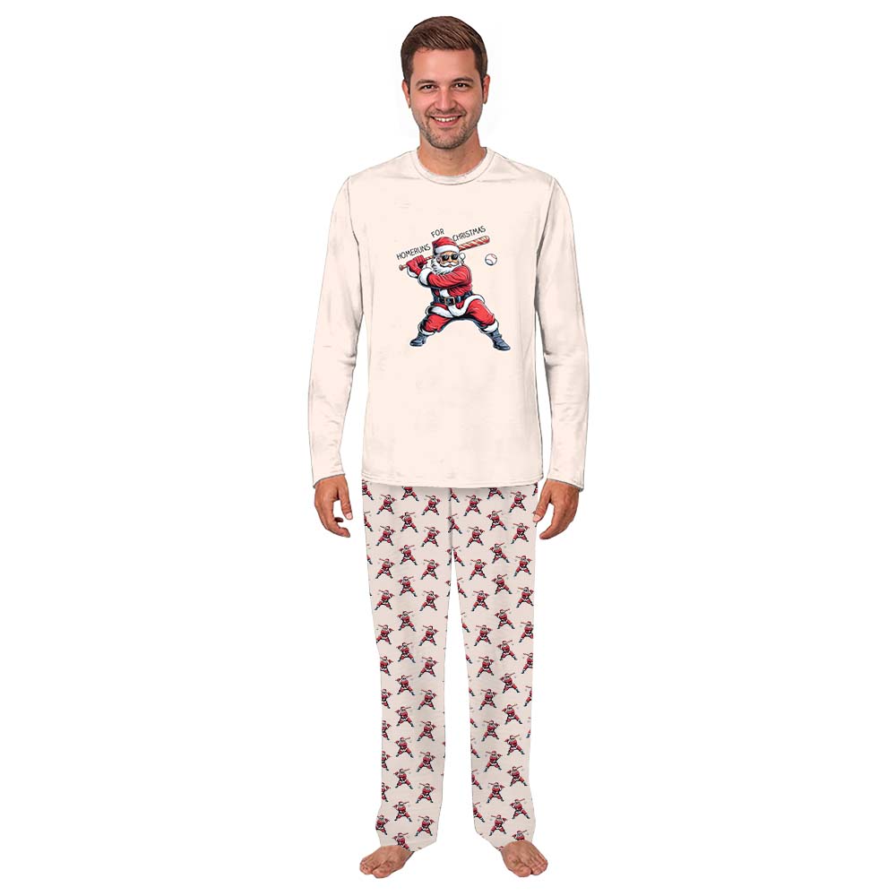 Baseball Santa Claus Family Christmas Pajamas Plus Size