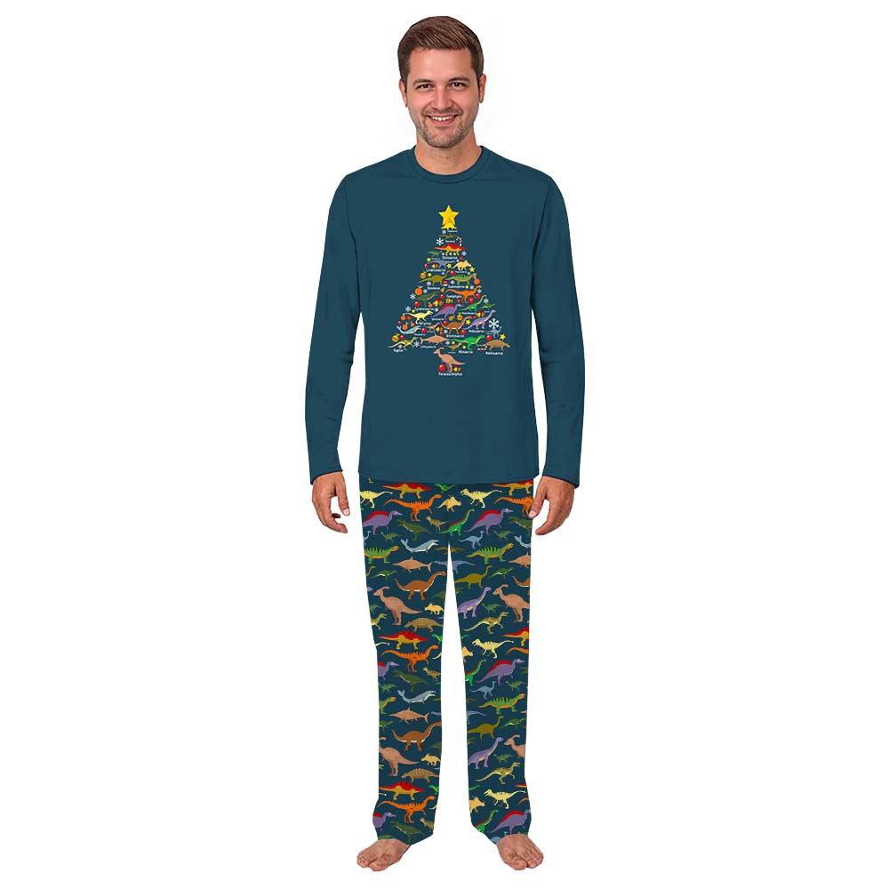 Family Christmas Dinosaur Christmas Tree Pajamas With Pockets