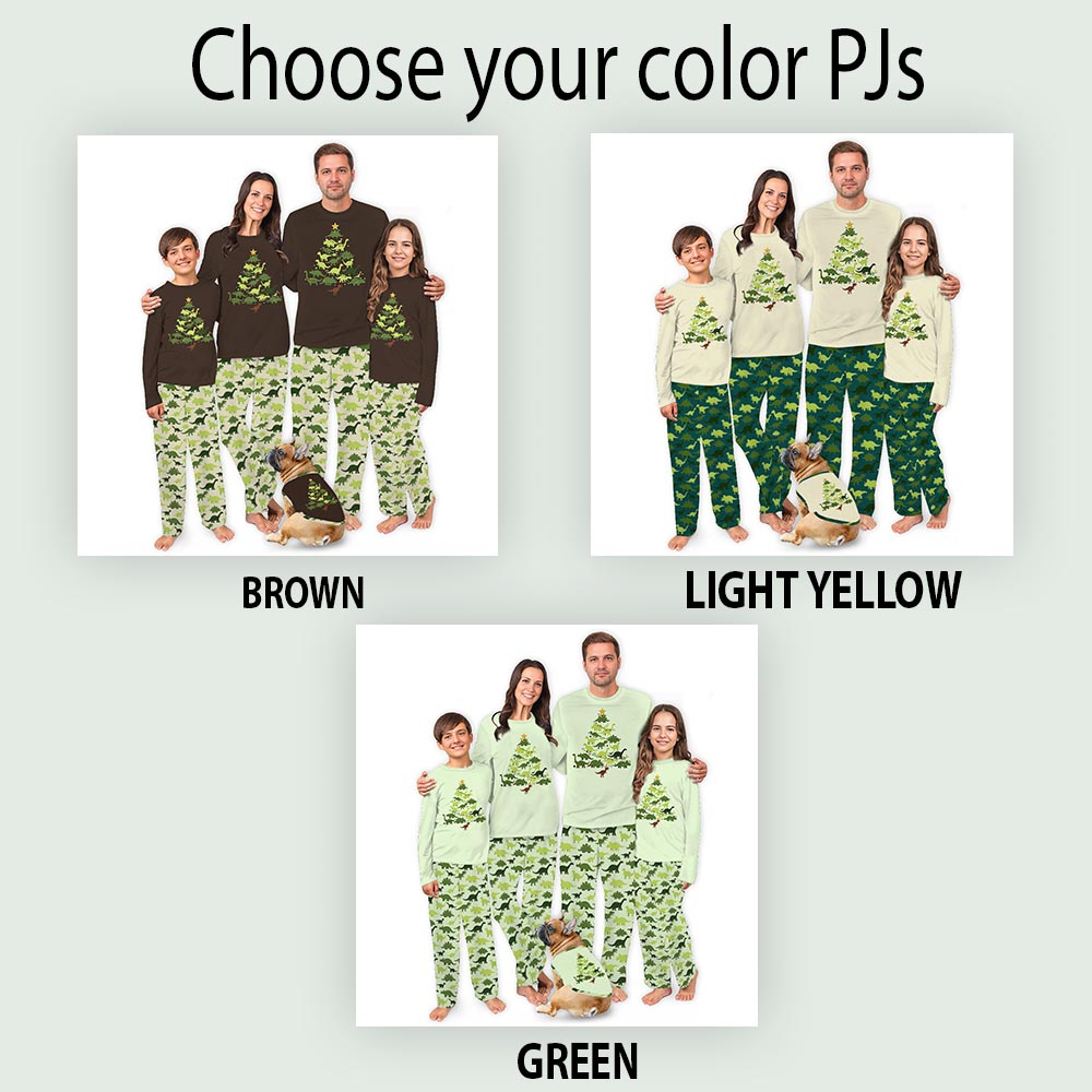 Dinosaur Christmas Tree Matching Long Sleeve Pajamas Dinosaur Christmas Tree Matching Long Sleeve Pajamas