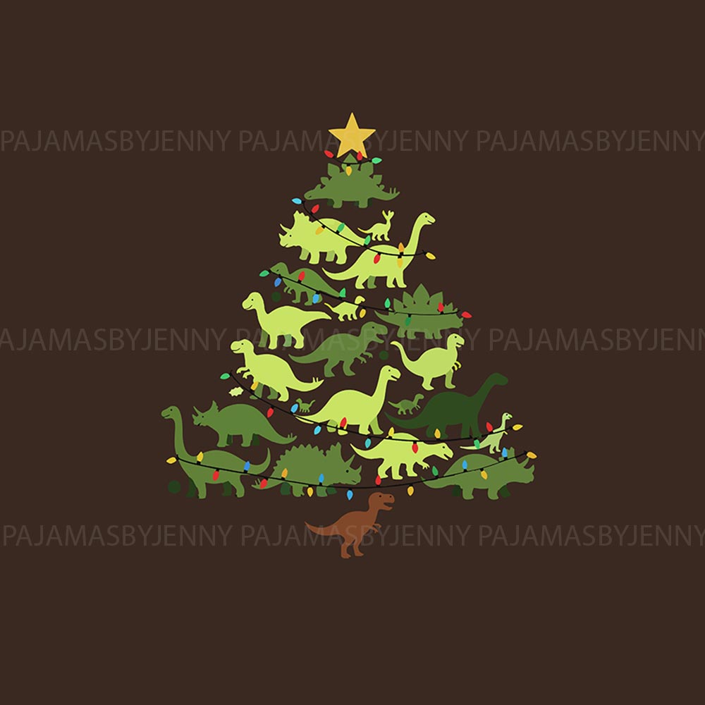 Dinosaur Christmas Tree Matching Long Sleeve Pajamas Dinosaur Christmas Tree Matching Long Sleeve Pajamas