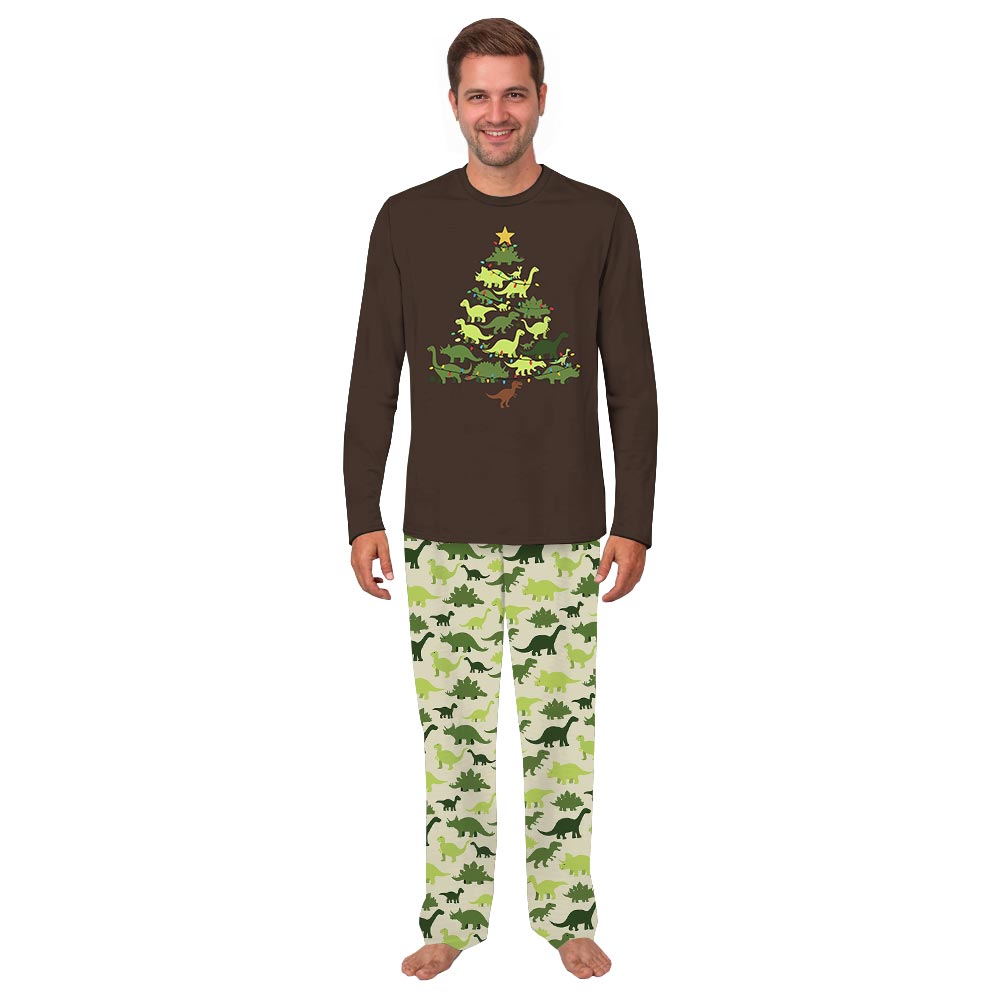 Dinosaur Christmas Tree Matching Long Sleeve Pajamas Dinosaur Christmas Tree Matching Long Sleeve Pajamas