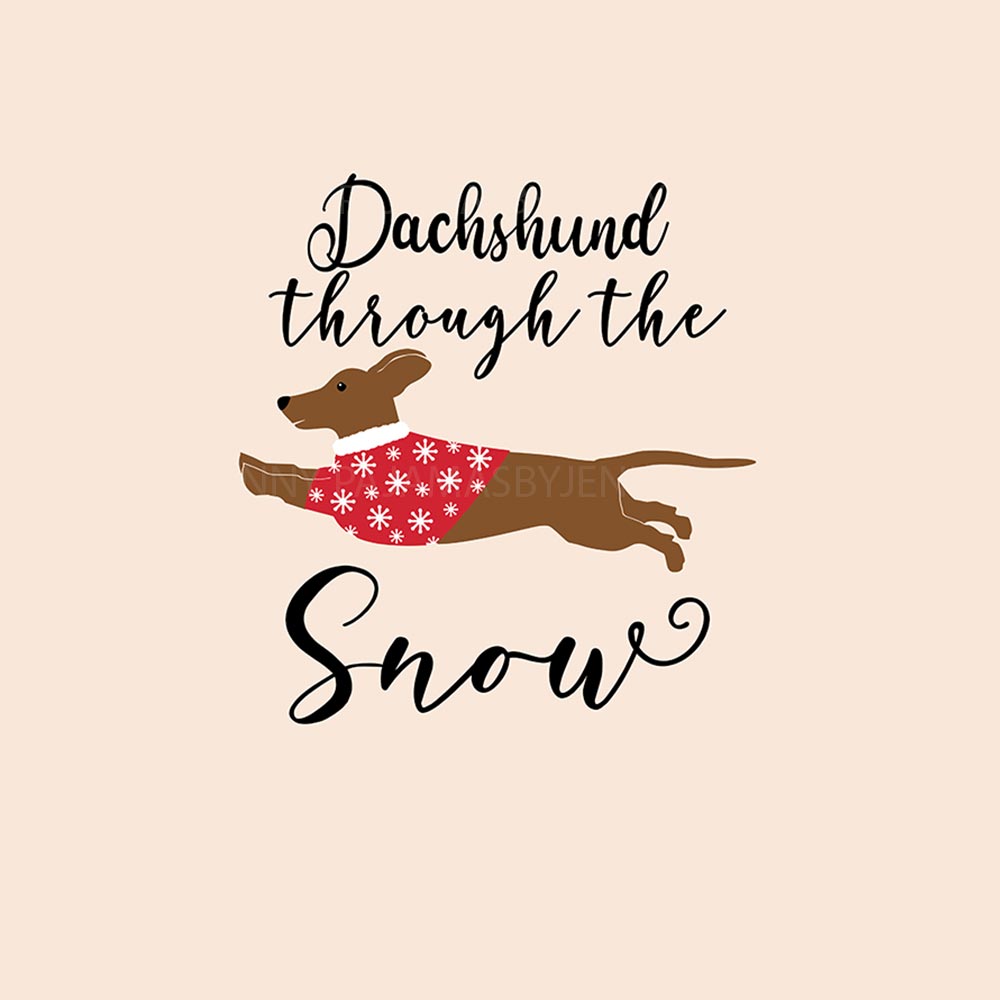 Matching dachshund Through The Snow christmas pajamas