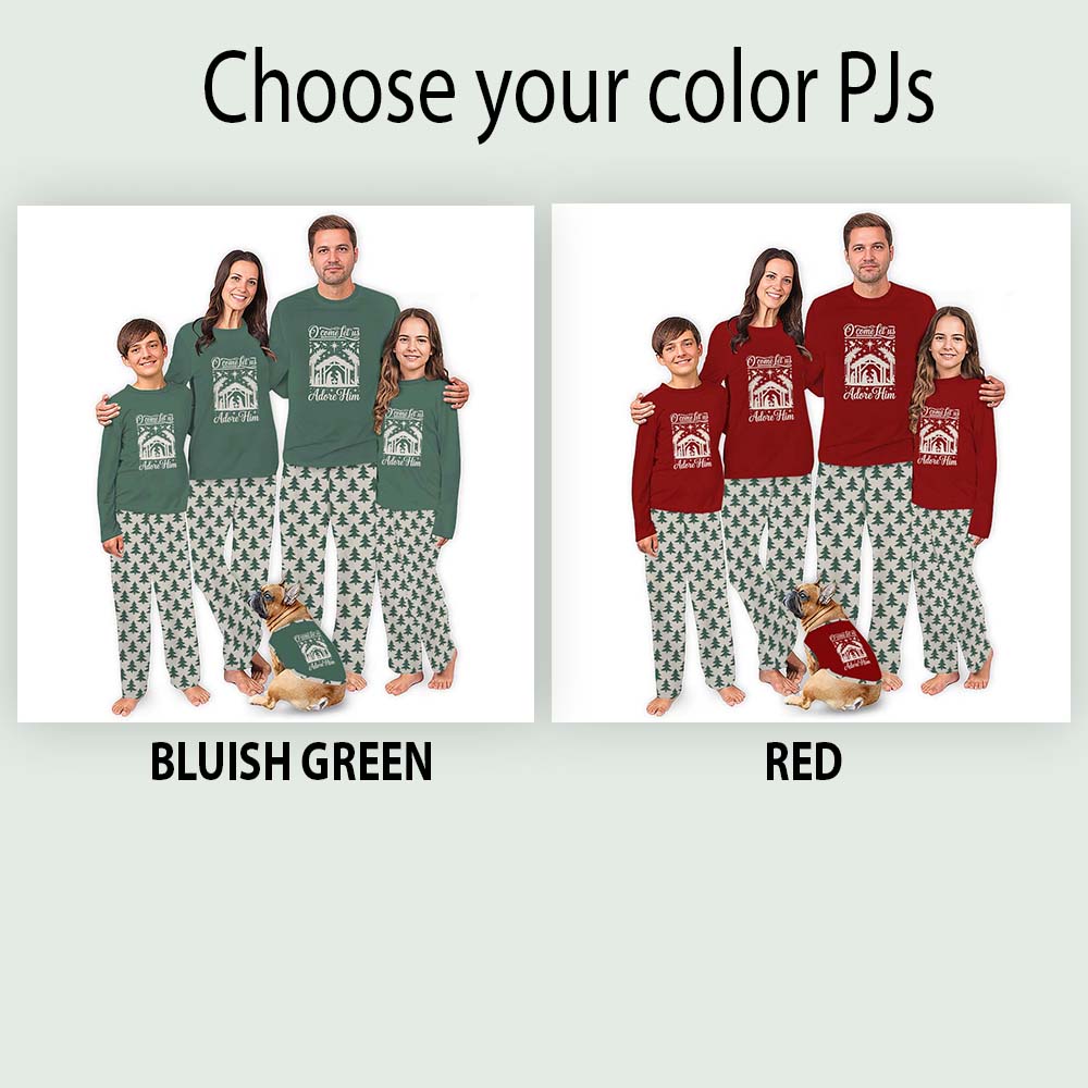 O Come Let Us Adore Him Matching Christian Christmas Pjs With Dog O Come Let Us Adore Him Matching Christian Christmas Pjs With Dog
