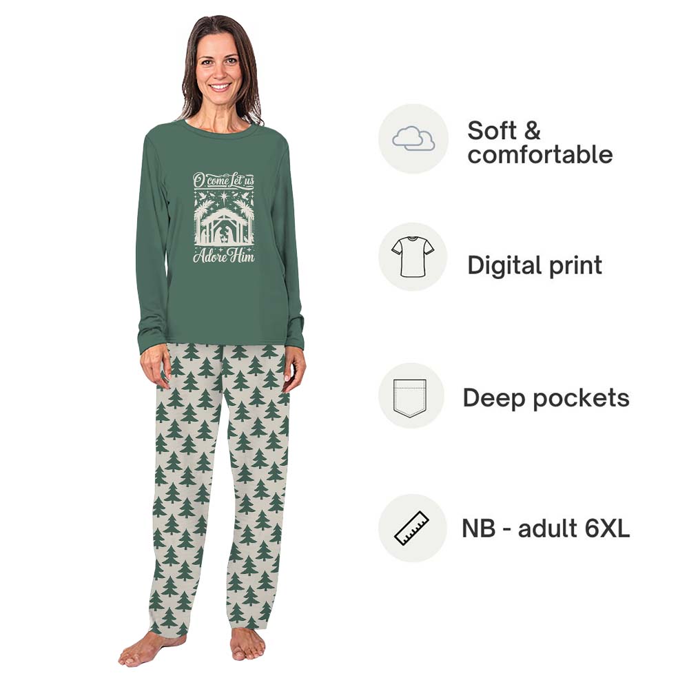 O Come Let Us Adore Him Matching Christian Christmas Pjs With Dog O Come Let Us Adore Him Matching Christian Christmas Pjs With Dog
