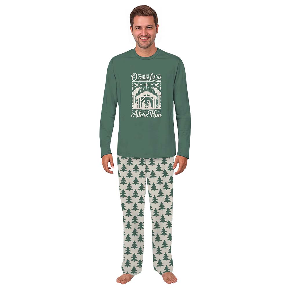 O Come Let Us Adore Him Matching Christian Christmas Pjs With Dog O Come Let Us Adore Him Matching Christian Christmas Pjs With Dog
