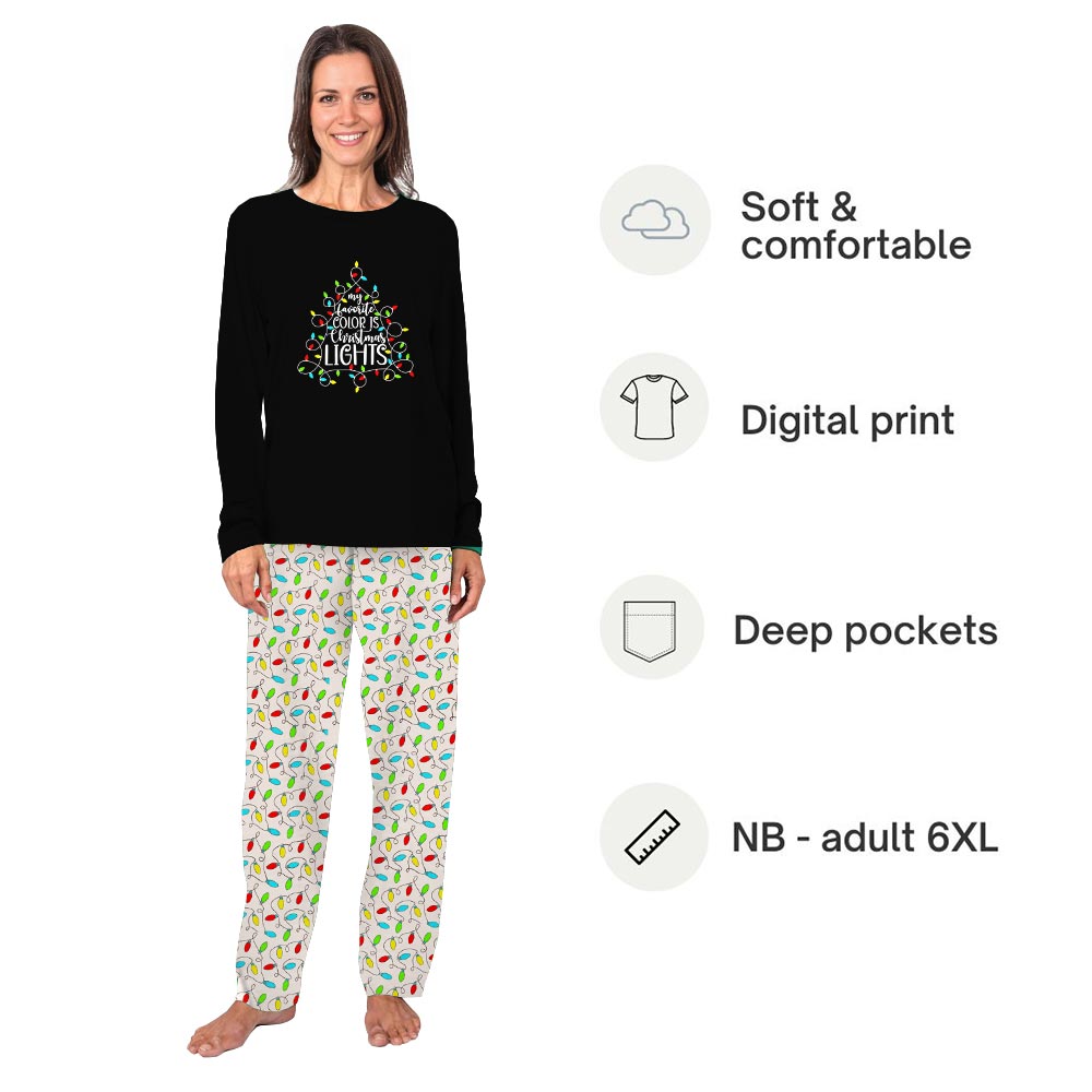 Christmas Light Dog And Owner Matching Family Jammies