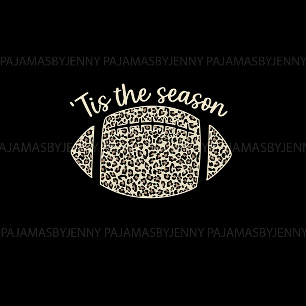 Tis The Season Football with Leopard Theme Christmas Match PJs Tis The Season Football with Leopard Theme Christmas Match PJs