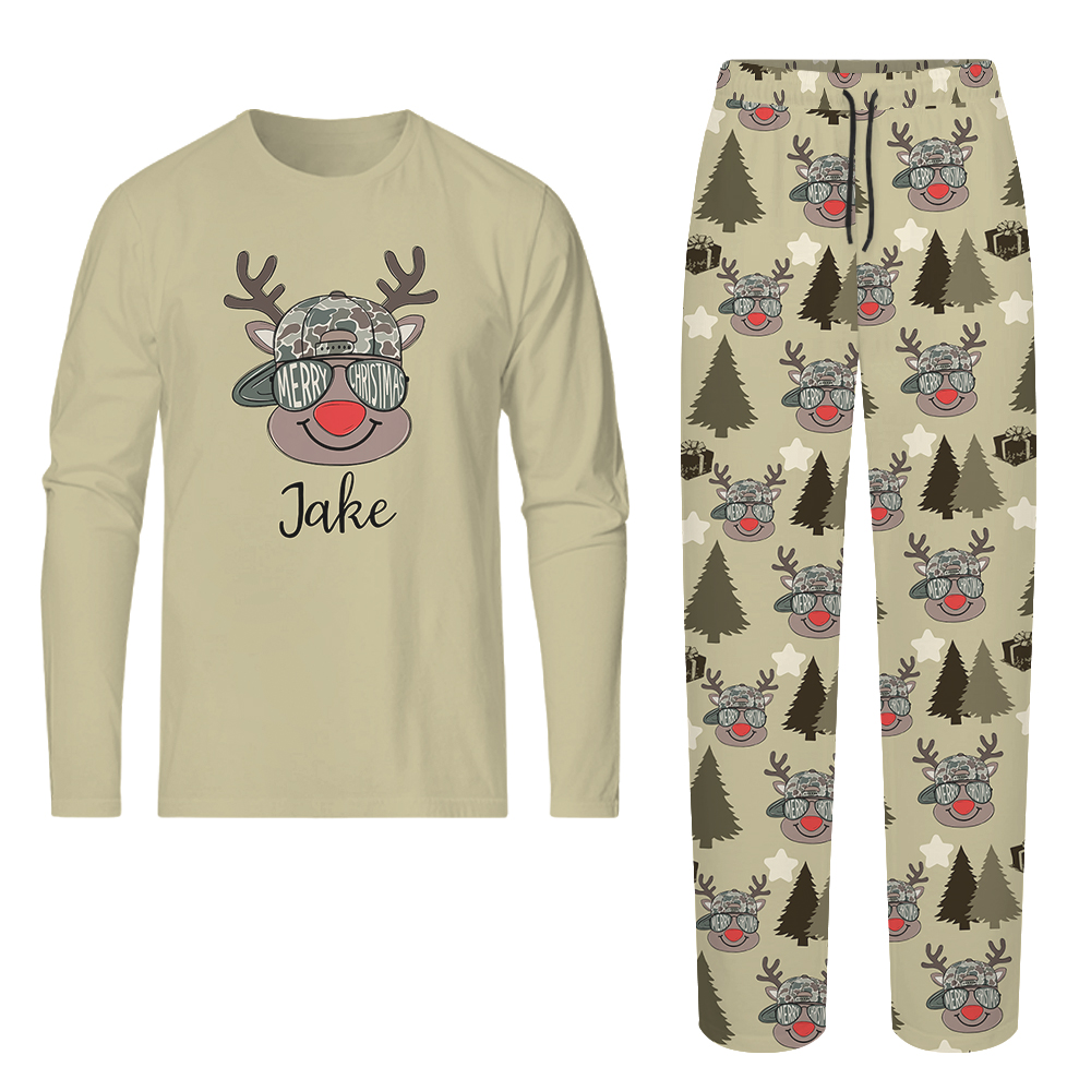 Name Personalized Reindeer Camouflage Matching Christmas Jammies Name Personalized Reindeer Camouflage Matching Christmas Jammies