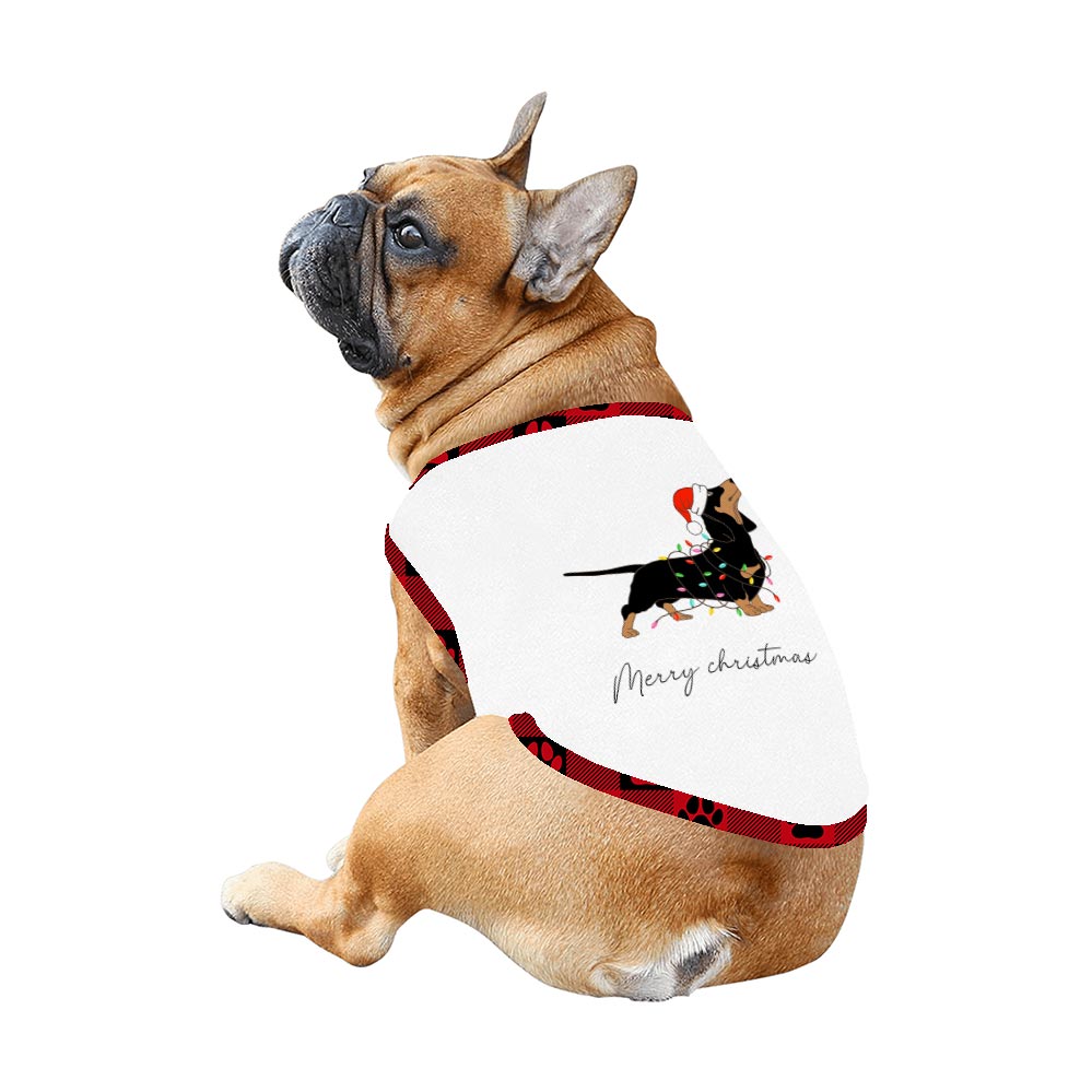 Merry Dachshund with Christmas Light Matching Dog Christmas PJs Merry Dachshund with Christmas Light Matching Dog Christmas PJs