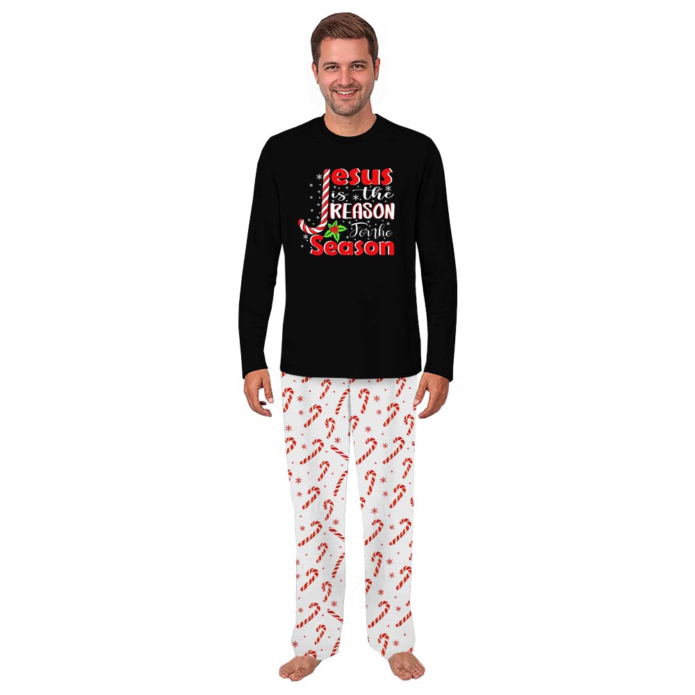 Christian Family Christmas Pajamas With Bible Verse And Candy Cane