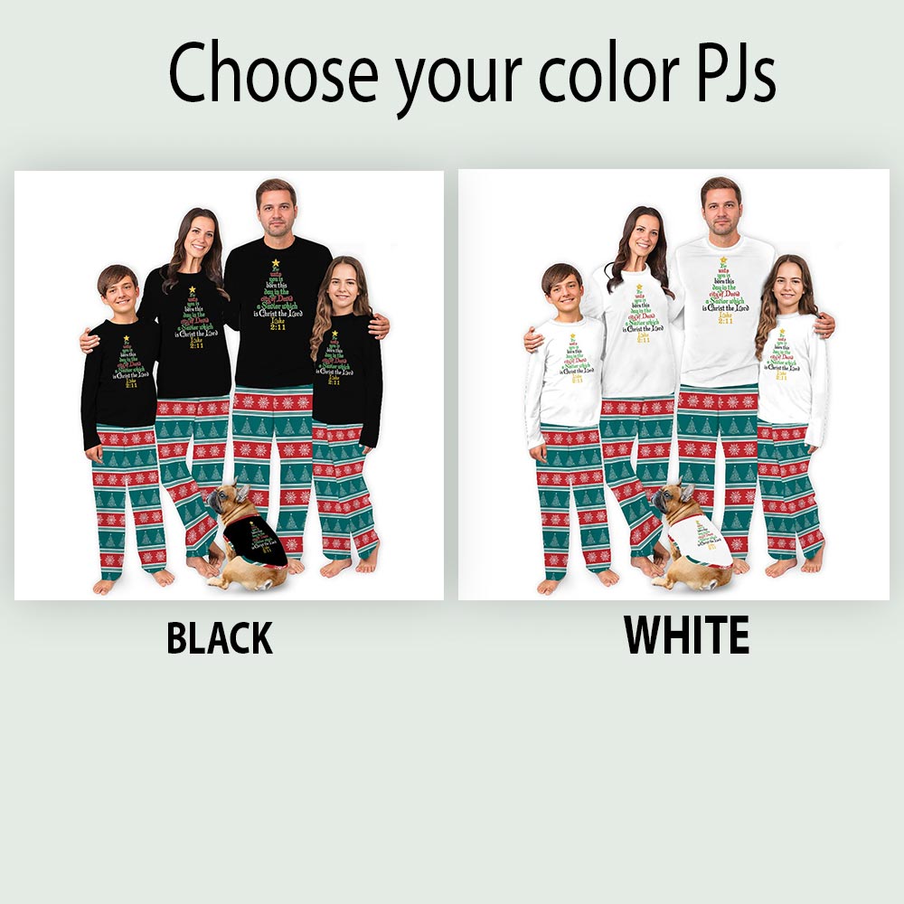 Christian Matching Family Christmas Pajamas And Dog