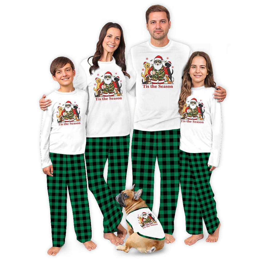 Santa Camouflage Christmas Pajamas Matching Family